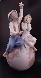 VTG Lladró "World of Love" UNICEF Boy & Girl w/ Stars Figurine #6353 Perfection! - Picture 1 of 22