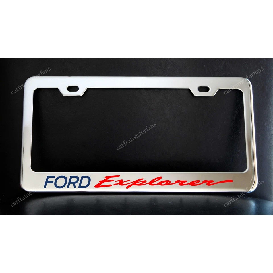Marco de matrícula FORD EXPLORER hecho a medida de metal cromado Foto 1 de 1