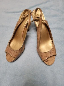 Fiona High Heel Slingback Open Toe Pumps Bambus - Bild 1 von 4