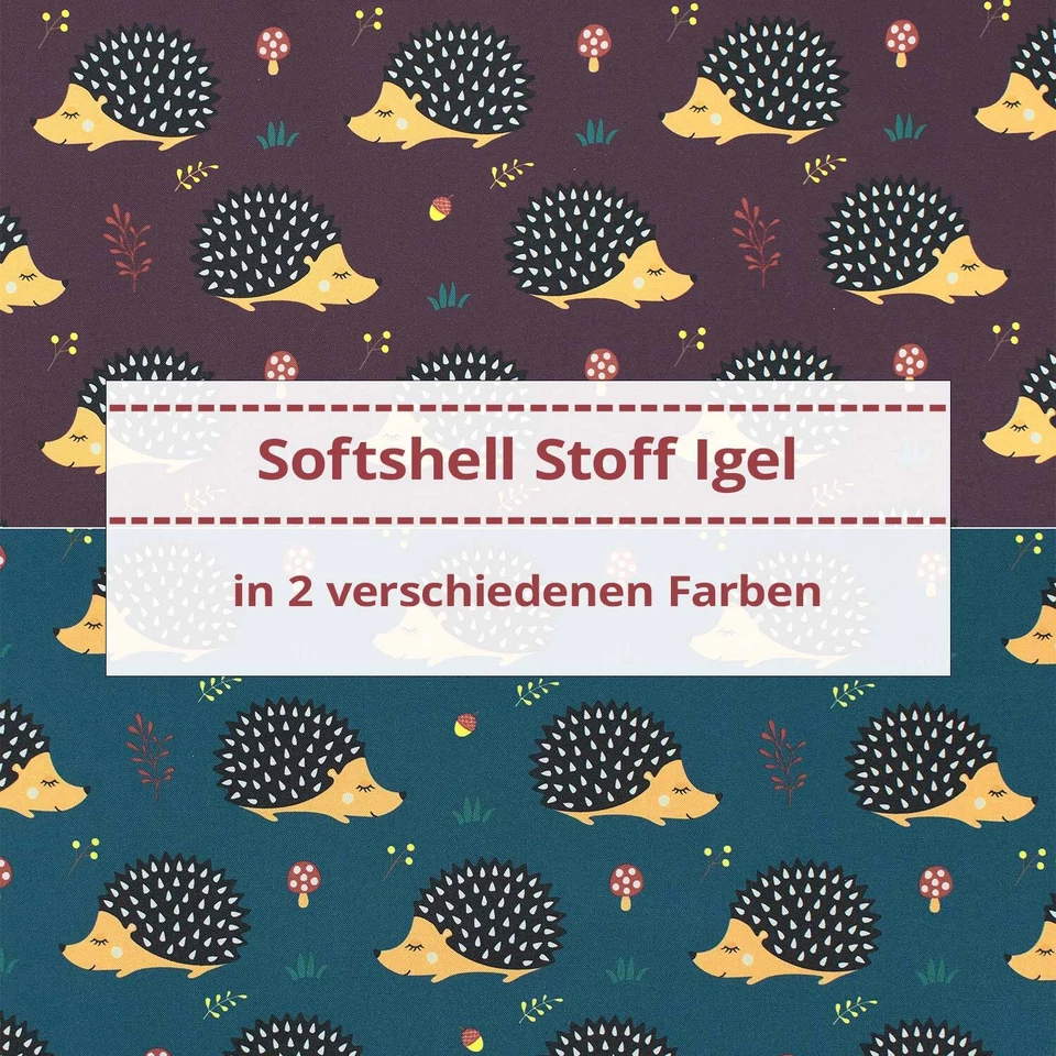 Softshell Stoff Igel von Swafing, wind- und wasserabweisend (Meterware ab 0,50m) - Bild 1 von 1