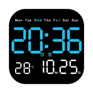 Digital Wall Clock, 7.3" Display Digital Clock, Remote Control Alarm Clock, Date - Picture 1 of 9