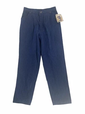 Pantalones de Colección Levi’s Azul Pin Rayas 100% Algodón Pestaña Cintura Talla 18 Ropa de Mujer Foto 1 de 4
