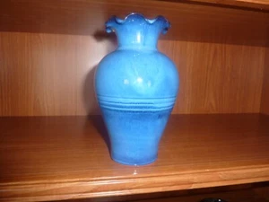 Greek Vase/ 2 Goblets & Tray Blue Glazed Set of 4 Damaged with chips - Picture 1 of 6