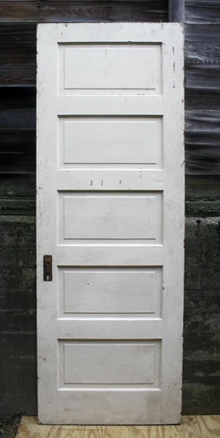 32"x89.5" Antique Vintage Old Exterior Interior SOLID Wood Wooden Door 5 Panels Cover