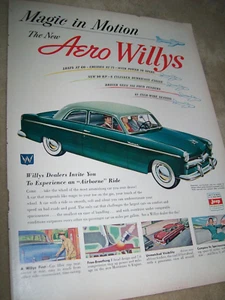 1952 52 Aero Willys  large-mag car ad -"Magic in Motion" - Picture 1 of 1
