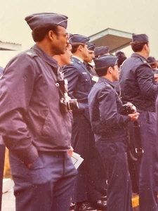 K6 Photograph View From Behind Looking Off Out Of Frame Military Holding Cameras - Picture 1 of 4
