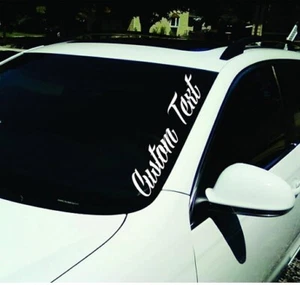 CUSTOM TEXT 22" Windshield Vinyl Decal Sticker JDM Diesel Truck Car Turbo Boost - Picture 1 of 3