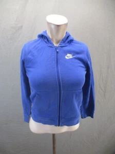 NIKE Size S Boys Blue Cotton Full Zip Pocket Fleece Lined Athletic Jacket 600 - Picture 1 of 9