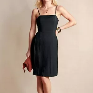 Lands End Canvas Pleated Ballet Dress, Black, Sleeveless Fit & Flare Size 6 NWT - Picture 1 of 12