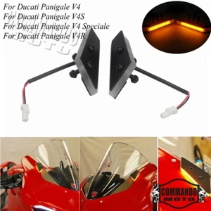 LED Mirror Block Off Turn Signals Lights Indicator For Ducati Panigale V4 V4S R - Picture 1 of 8