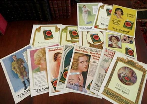 Lucky Strike Cigarette Ads c. 1925-35 Lote x 14 anuncios a color tenis diversión - Imagen 1 de 5