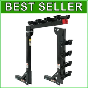 Durable Black Hitch-Mounted 4-Bike Carrier with Reflector - 150 lbs Capacity - Picture 1 of 9