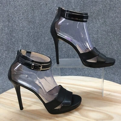 Michael Kors Sandal Womens 8.5M Black Karlie Ankle Strap Open Toe Stilleto Heels - Image 1 of 4