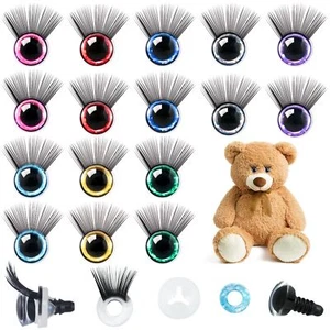 64PCS 12MM Toy Eyes with Eyelash Mix Color Safety Doll Eyes Glitter Stuffed A... - Picture 1 of 7