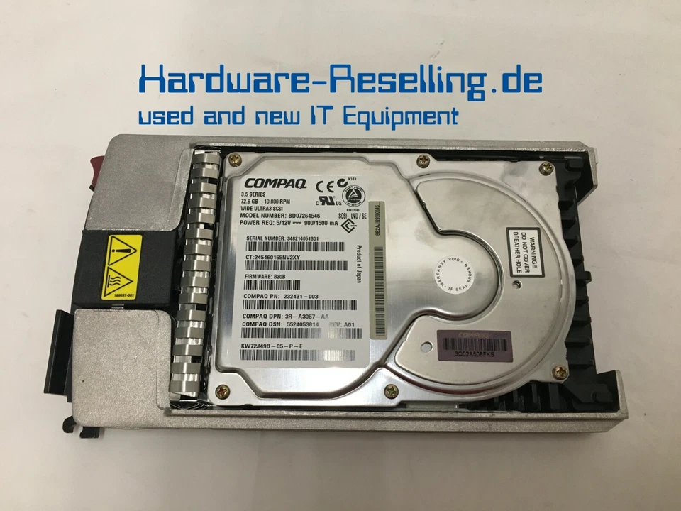 Compaq SCSI 3,5 " 72GB 160MB/S 10K RPM BD07264546 232431-003 - Immagine 1 di 1