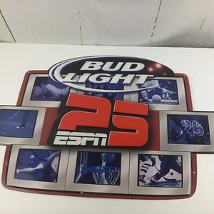 Vintage Bud Light ESPN 25th Hanging 28” x 19.5” Metal/Tin Sign - Picture 1 of 10