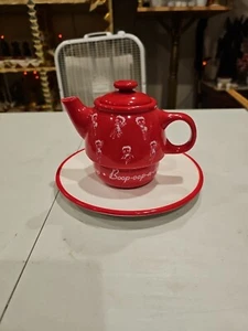 Vandor Teapot~Betty Boop And Her Dog Pudge Ceramic 2003 & Plate - Picture 1 of 11