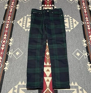 Polo Ralph Lauren Tompkins Jeans Girls 6X Green Tartan Plaid T7 - Picture 1 of 11