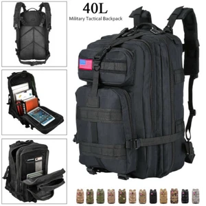 40L Outdoor Military Molle Tactical Backpack Rucksack Camping Hiking Travel Bag - Picture 1 of 18