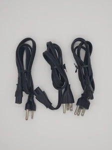 Lot of 3 AC Laptop Power Cord Cable 3 Prong Mickey Mouse 3FT Laptop Printer - Picture 1 of 4