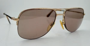 Vintage Serengeti 5225 Gold Pilot Half-Rim Metal Sunglasses FRAMES ONLY - Picture 1 of 7