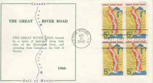 1319   5c  GREAT RIVER ROAD  - Von Ohlen cachet - Block of 4 - Picture 1 of 1