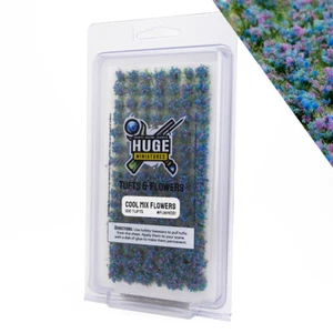Huge Miniatures Flower Tufts, Cool Mix Huge Minis – 100 Grass Tufts - Picture 1 of 6