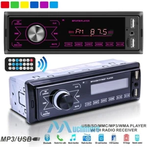 1 DIN Car Player Stereo Radio RDS AM FM Bluetooth Touch Screen AUX USB TF+Remote - Picture 1 of 18