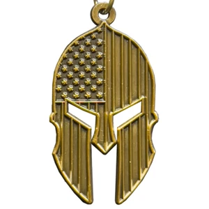 Llavero Gladiator Patriot Bandera Americana Casco Espartano Militar Veterano Antiguo - Imagen 1 de 2