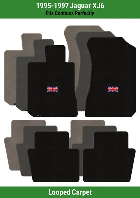 Lloyd Classic Loop Front & Rear Carpet Mats for '95-97 Jaguar XJ6 w/British Flag - Image 1 of 4