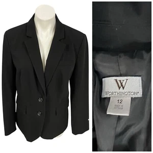 Blazer Worthington Mujer 12 Negro Chaqueta Carrera Profesional Trabajo Oficina Básico - Imagen 1 de 15