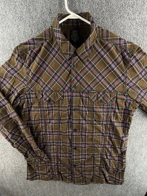 Diesel Industry Green Plaid Long Sleeve Button Up Shirt XL Double Pocket Logo - Image 1 of 4