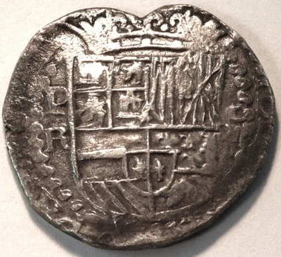 Potosi Mint Bolivia Silver Cob 8 Reales, Shipwreck Spanish Piece of Eight 8R - Image 1 of 4