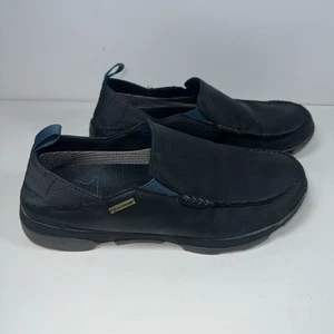 Scarpe mocassino OluKai NA'I WP nere in pelle impermeabile antiscivolo uomo 13 10336-4040 - Foto 1 di 11