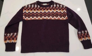 Suéter The Sunday Collective Fair Isle Borgoña Alpaca Niños Talla 10-12  - Imagen 1 de 6