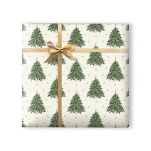 Whistlefish Wrapping Paper 2 Sheets Quality Classic Christmas Trees  WWX313 - Picture 1 of 1