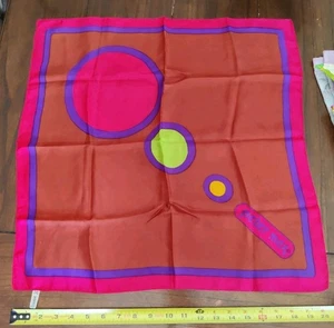 Bandana sciarpa seta Peter Max vintage geometrica pop art mod cerchi Giappone 20" - Foto 1 di 4