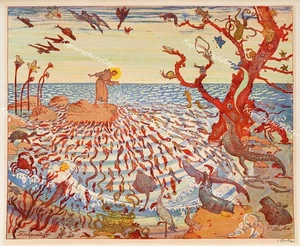 Oskar Laske Czernowitz Heiliger Franziskus Fische Krokodil Krebs Krabbe Predigt - Bild 1 von 1