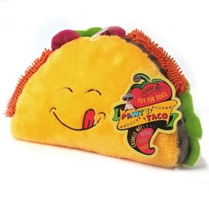 Bow Wow Taco Food Dog Toy Squeaky Plush Piece Pet Teeth Teasing Toy - Picture 1 of 4
