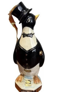 Ezra Brooks Vintage 1973 Penguin Top Hat Tuxedo Whiskey Bourbon Decanter Empty - Picture 1 of 6
