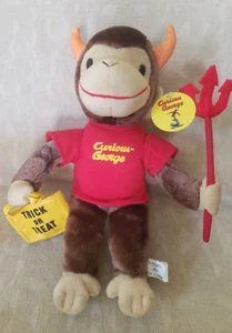 Curious George Vintage Plush in a Devil Halloween Costume, with Tag, 12 " - Picture 1 of 12