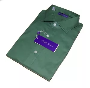 425 $ Ralph Lauren Purple Label Herrenhemd einfarbig grün verteilt Italien Medium - Bild 1 von 3