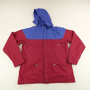 Volcom Jacket Mens Large Red Blue Waterproof Rain Coat Shell Rock Ledge - Picture 1 of 14