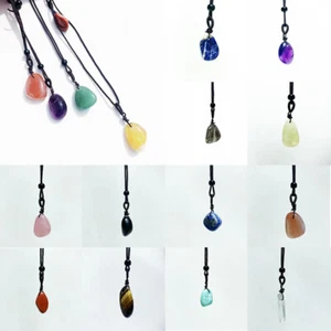 Natural Gravel stone polishing Pendant Materials Crystal Necklace Rough Stone - Picture 1 of 28
