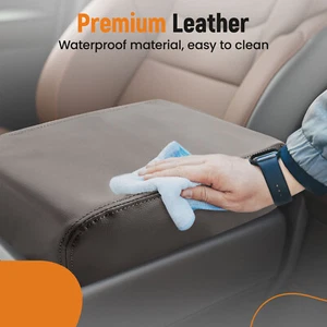 Gray Leather Center&Front Console Armrest Lid Cover fits for Toyota Tacoma 05-15 - Imagen 1 de 11