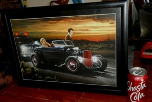 Elvis Presley Marilyn Monroe Getting Ticket Deuce Coup LED-Druck gerahmt 18"x13 - Bild 1 von 9