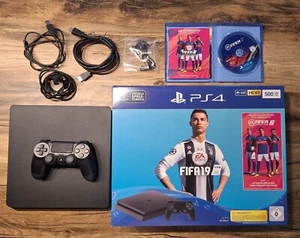 Sony PlayStation 4, FIFA 19, 500GB, mit OVP- Jet Black + Moto GP 18  - Bild 1 von 5