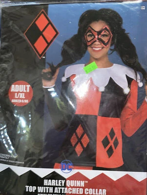 Harley Quinn Costume Top Halloween Costume Shirt Adult Costume Top  L/XL - Image 1 of 3