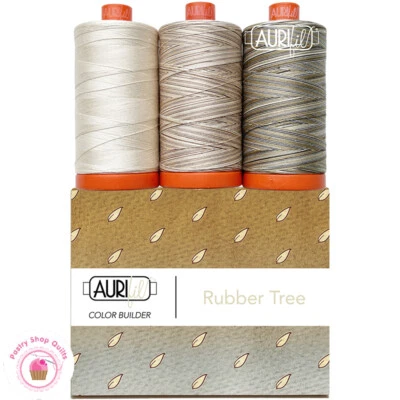 AURIFIL 50wt COLORBUILDER Rubber Tree Thread 3 SPOOLS 100% Cotton 1422 yds - Image 1 of 2