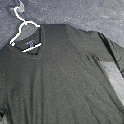 Lands' End V-Neck Sweater Long Sleeve Petite Knit Top Gray Casual Womens Large - Image 1 of 4